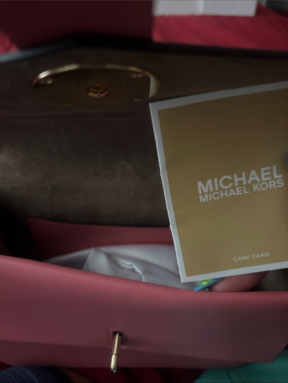 Michael Kors Pink Leather Chain-Strap Crossbody - Picture 3 of 4